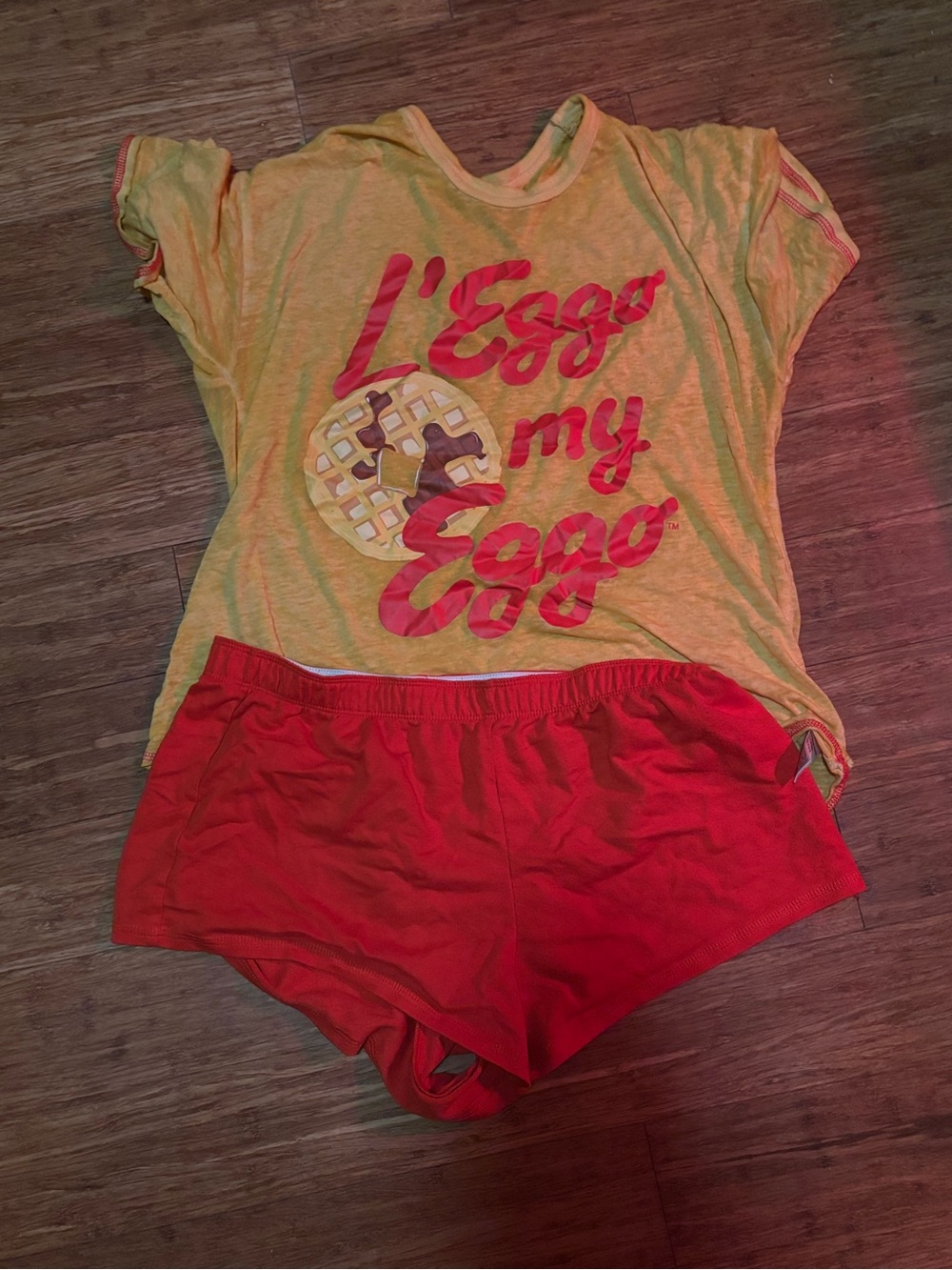 L'eggo My Eggo Women's Yellow & Red Pajama Set